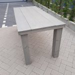 Tafel “Blokpoot” van Grey Wash steigerhout 96x140cm 4 persoons tafel