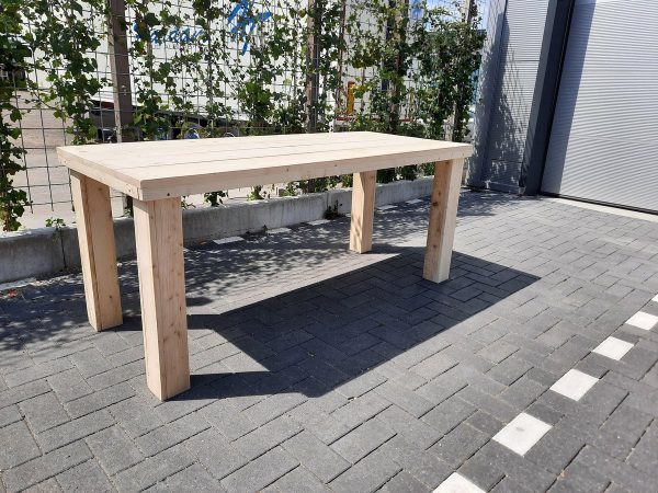 Tafel "Blokpoot" van Nieuw steigerhout 76x180cm 4 tot 6 persoons tafel