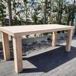 Tafel “Blokpoot” van Nieuw steigerhout 76x250cm 8 tot 10 persoons tafel