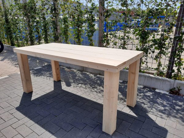 Tafel "Blokpoot" van Nieuw steigerhout 96x250cm 8 tot 10 persoons tafel