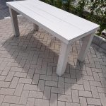 Tafel “Blokpoot” van White Wash steigerhout 76x140cm 4 persoons tafel