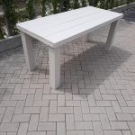 Tafel “Blokpoot” van White Wash steigerhout 76x180cm 4 tot 6 persoons tafel