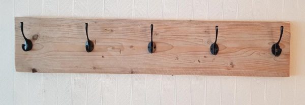 Steigerhout kapstok 5x2 haken|95cm | Wandkapstok | Gebruikt steigerhout | hout | industrieel | vintage | robuust | landelijk | Staal |Handgemaakt