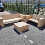 3 delige Loungeset “Garden Middel” van Nieuw steigerhout inclusief tafel 5 persoons