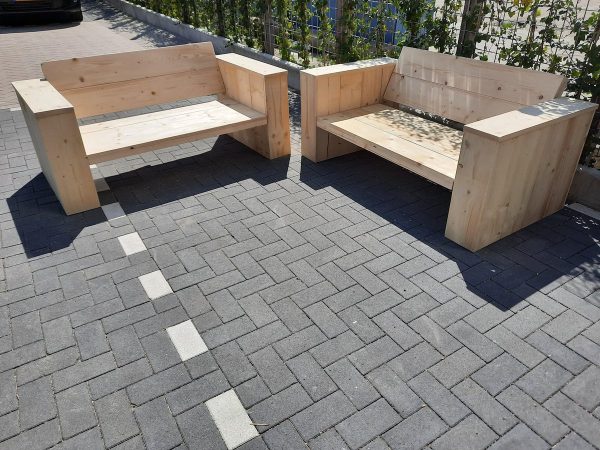 3 delige Loungeset "Garden Small" van Nieuw steigerhout inclusief tafel 4 persoons