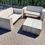 3 delige Loungeset “Garden Small” van White Wash steigerhout inclusief tafel 4 persoons