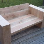 Loungebank “Garden” van Gebruikt steigerhout 120cm 2 persoons bank