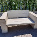 Loungebank “Garden” van White Wash steigerhout 120cm 2 persoons bank