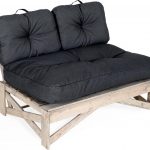 Palletbank van WDMT™ | 115 x 75 x 79 cm | Grey wash afwerking | Houten tuinbank | Comfortabele houten tuinbank | Pallet hout