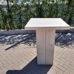 Sta tafel 76x76cm van White Wash steigerhout