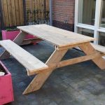 Picknick tafel van Gebruikt steigerhout 180x200x78cm
