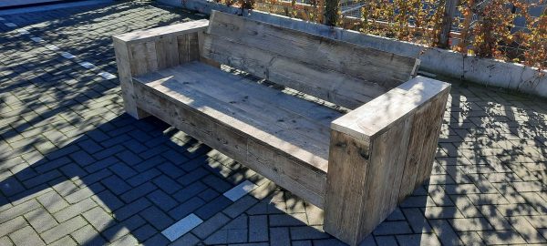 Loungebank "Garden Luxe" van Gebruikt steigerhout 180cm - 3 persoons bank