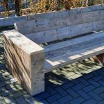 Loungebank “Garden” van Gebruikt steigerhout 240cm 4 persoons bank