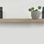 Steigerhouten wandplank 60 x 20 cm inclusief metalen plankdragers – Plankjes aan muur – Wandplank industrieel – Fotoplank