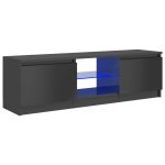 Vidaxl Tv-meubel Met Led-verlichting 120x30x35,5 Cm Hoogglans Grijs