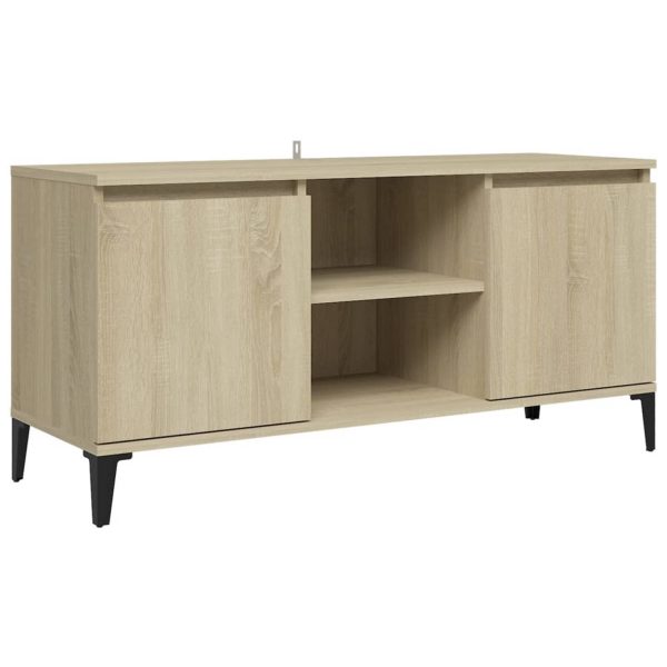 Vidaxl Tv-meubel Met Metalen Poten 103,5x35x50 Cm Sonoma Eikenkleurig